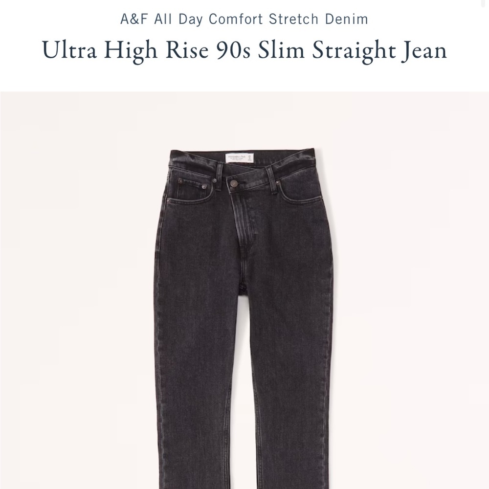 A&F Ultra High Rise 90’s Slim Straight Black Jeans